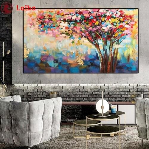DIY Diamond Painting Abstract art, colorful tree Rhinestone Diamond Mosaic Full Drill Embroidery Cross Stitch Handmade Hobby