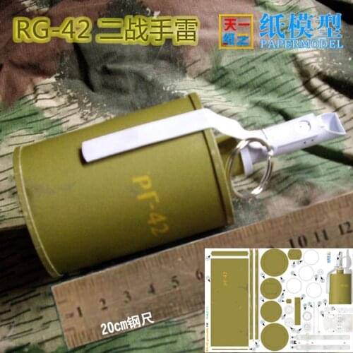 RG42 Grenade 3-D Paper Model DIY Puzzle Military 3-D Origami 1:1 Paper Model