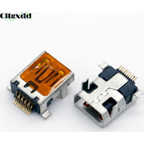 Cltgxdd 10~100pcs Female Mini USB jack socket connector Type B 10 Pin SMT SMD DIP V3 port for mobile phone etc,long type
