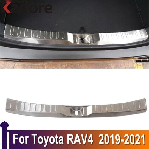 For Toyota RAV4 RAV 4 2019 2020 2021 Stainless Steel Inner Rear Bumper Cover Trim Trunk Protector Car Styling Accessories