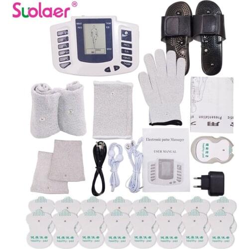 Electric Herald Tens Acupuncture Body Muscle Massager Digital Therapy Machine 16 Pads For Face Back Neck Shoulder Wrist Foot Leg