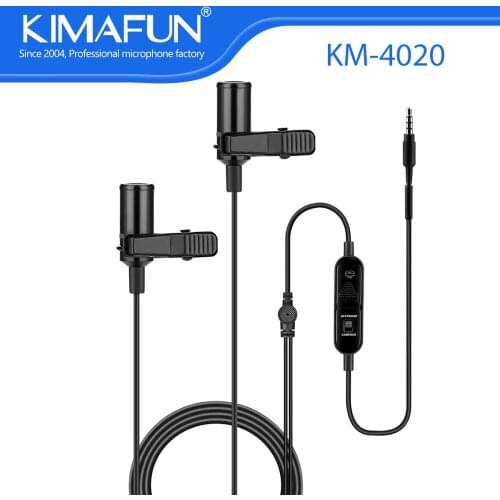 KIMAFUN mini micrófono con clip de solapa y solapa con cable para cámara, teléfono, estéreo, calidad de sonido de alta fidelidad