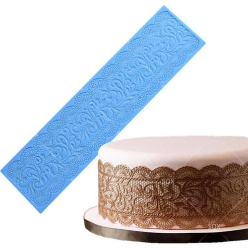 European Style Lace Cake Mould Mat Border Decoration Silicone Lace Mold Sugar Fondant Cake Decorating Tools LS83