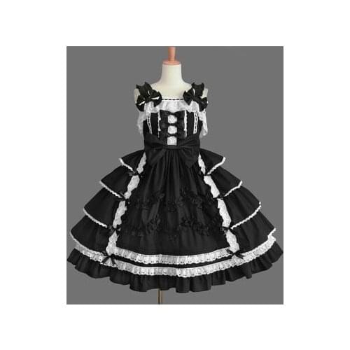 LLT009) Long Sleeveless Sweet Lolita Short Dress Ball Gown Fancy Prom Dress Halloween Party Masquerade Costume
