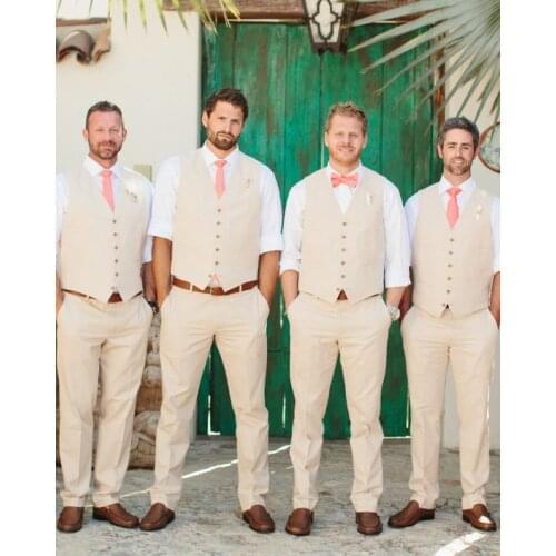 Satin Vest Suits For Man Champagne V Neck Singal-breasted Jacket Slim Fit Vests For Groomsmen Groom Costumes Wedding Vest 2021