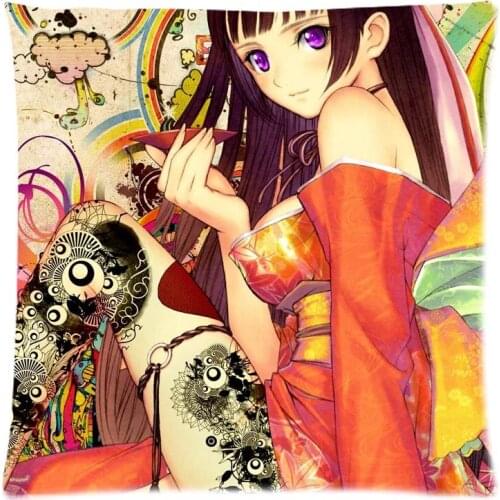 Soft Polyester Cushion Cover Senjougahara Hitagi Decorative Pillowcase Modern Home Decor Customized Sofa Throw Pillow Cover