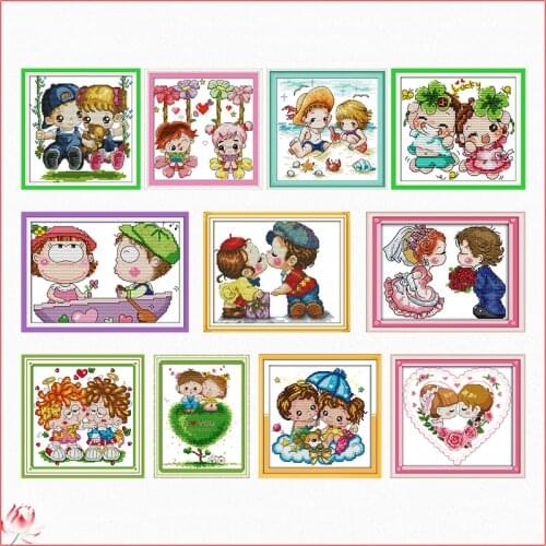Cross-Stitch Sets Innocence Printed Embroidery Kits Handmade Decoration Stamped 14CT 11CT Fabric Gift Embroidery Needlework Kit