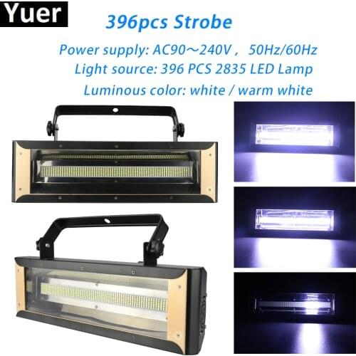 New 396Pcs LED DMX512 Warm White Strobe Flash Birthday Party DJ Bar Club Ballroom KTV Flash Disco Light Professional Stage Light