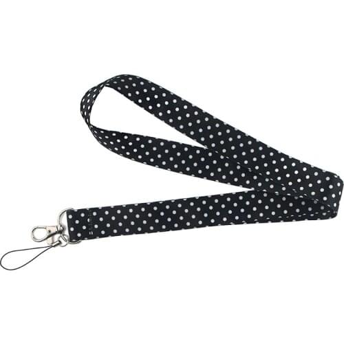 ZF801 1pcs Black Spot Lanyard Key Chain Lanyard Neck Strap For USB Badge Holder DIY Hang Rope