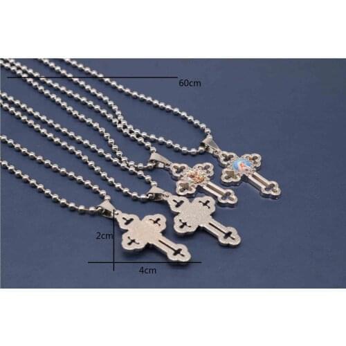 Hot Christ cross religious icon necklace. Cross rosary prayer necklace. Casual necklace. Christmas gift