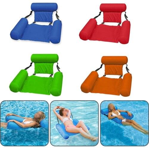 Floating Water Hammock Float Lounger Floating Toys Inflatable Floating Bed Chair Swimming Pool Foldable Inflatable Hammock Bed
