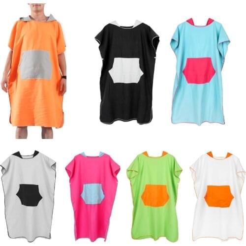 Surf Beach Poncho Wetsuit Changing Robe & Hood, Pocket, Storage Bag