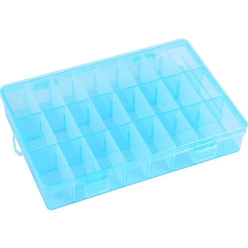 New 24 Compartment Adjustable Transparent plastic storage box Jewelry Necklace Clear Storage Box Case Holder Craft Organizer