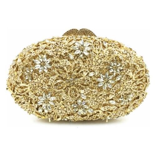 Luxury evening clutch bags crystal clutch purse golden diamante women party evening bags handbags for wedding/prom/party