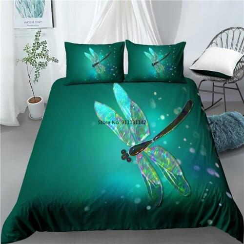 Deluxe 3D Watch Dragonfly Print Bedding Set Adult Children Bedroom Comfortable Down Quilt Cover Pillowcase Multisize Bedding