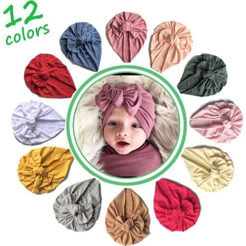 Baby Accessories For Newborn Toddler Kids Baby Girl Boy Turban Cotton Beanie Hat Winter Cap Knot Solid Soft Hospital Caps
