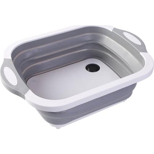 Foldable Cutting Board Chopping Blocks Draining Fruit Washing Container Folding Cutting Board Basket Collapsible Dish Tub Storag