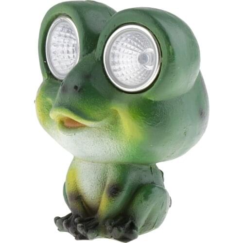 Solar Garden LED Animal Statue - Beautiful Green Frog Garden Sculpture Resin Statue Yard Art Outdoor Décor