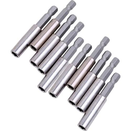 Tips Holder Extension Extender Screwdriver Hex Shank 10pcs/set 1/4" Carbon Steel Magnetic Professional Tool Drill Bits