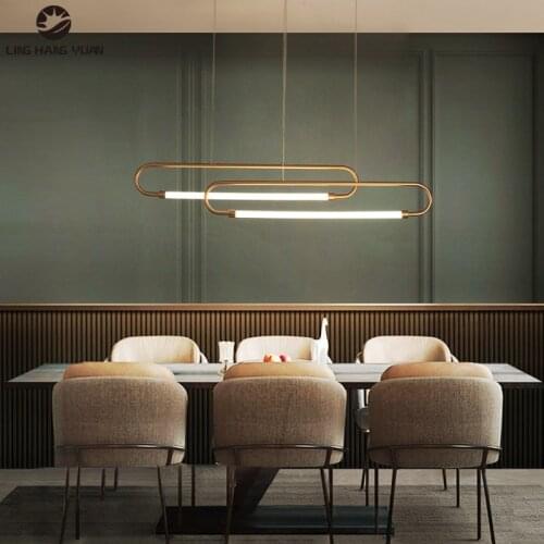 Modern Led Pendant Light Golden Color Chandelier Pendant Lamp for Dining room Living room Kitchen Study room Hanging Lamp 120cm