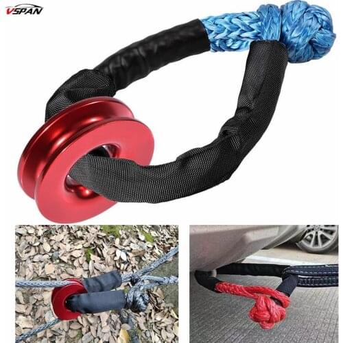 2021 Blue Synthetic Soft Shackle Recovery Ring 38,000lbs UHMWPE Rope Shackle for 4X4 ATV UTV SUV Offroad Recovery Marine Farming
