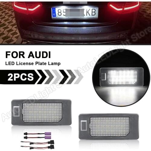 2Pcs For Skoda Fabia Mk2 Superb Yeti VW Passat B6 5D Varant Porsche Panamera Audi A4 A5 A6 LED License Number Plate Light Lamp