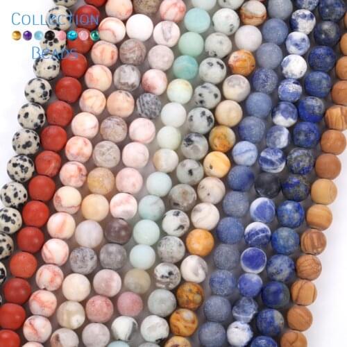 Dull Polish Pink Zebra Jaspers Blue Spot Tiger Eye Agates Stone Beads Round Beads For Jewelry Making DIY Bracelets 4/6/8/11/12mm