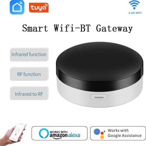 Tuya Smart Wifi-BT Gateway Hub with Infrared+RF 433MHz Smartlife Remote Control Function work with Alexa Google home