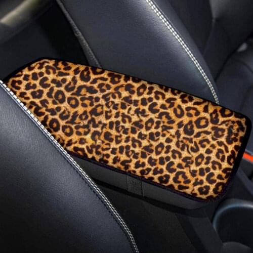 Universal Car Armrest Cover Sunflower Cactus Leopard Vehicle Center Console Armrest Cover Pad Soft Comfort Armrest Cushion