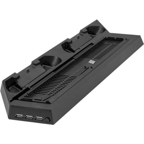 Vertical Cooling Fan Stand for PS4 / PS4 SLIM, Charging Station with Dual Charger Ports for PS4 Handle Controllers