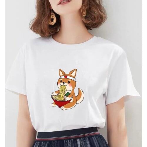 Japanese Printed Funny Men/Women Tshirt Fun Anime Shirt Cute Oversized Clothes O-Neck Cartoon T Shirts for Women Tops Tees 2020