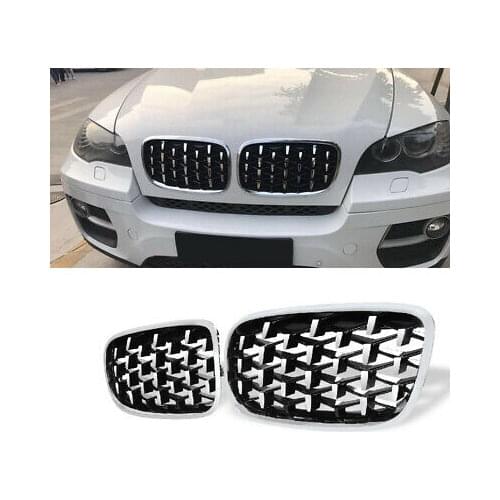 Silver Front Bumper Grille Replacement 2pcs For BMW X5 E70 2007 - 2013