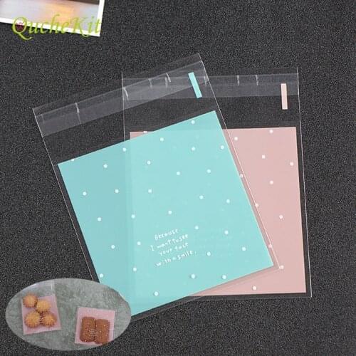 100pcs/lot Available In Three Colors Biscuits Bags Wedding Birthday Party Decor Candy Bags Resealable Self Adhesive Box
