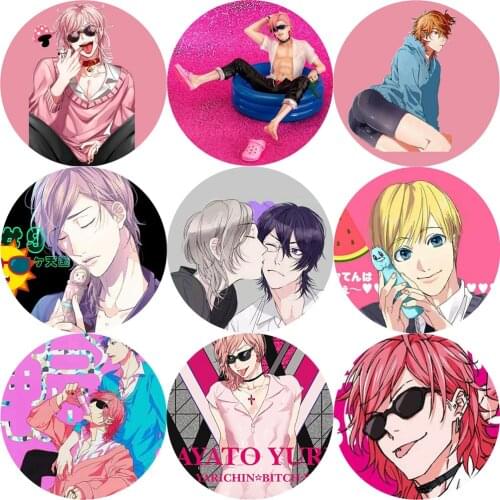 17 Styles New Anime Yarichin Bitch-bu Club Ayato Yuri YUI TAMURA Brooch Cosplay Badge Backpacks Button Birthday Gift WJCS-2