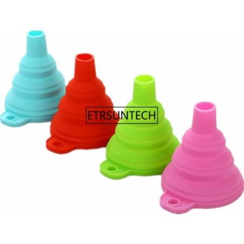 300pcs Mini Foldable Funnel Silicone Funnel Folding Portable Funnels Hanging Household Liquid Dispensing Kitchen Bar Tools