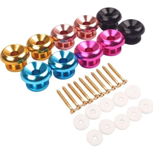 5 Pairs Electric Acoustic Guitar Bass Strap Knob Screw Locks Kit
