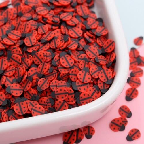 50g/pack Animals Cat Bear Ladybug Shape Polymer Clay Slices for DIY Crafts Phone Cases Slimes Filling Crystal Mud Filler