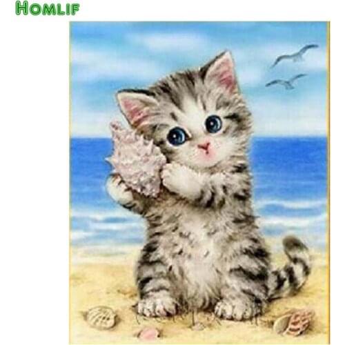 5D Diamond Painting Cross Stitch Diamond Embroidery Cat Full Square&round Rhinestones Pattern Home Decoration Needle Craft&Art