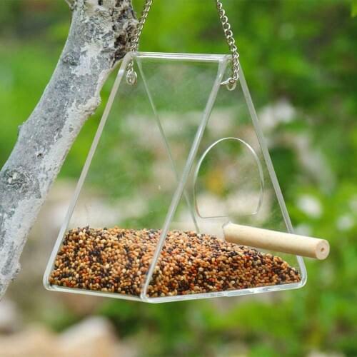 Acrylic Bird Feeder Food Water Box Anti-scatter Parrot Feeder Cockatiel Lovebird Feeder Pet Birds Feeding Deviice