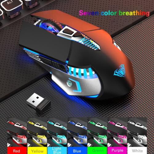 Wireless Gaming Mouse Rechargeable Bluetooth 3.0/5.0 2.4G 3 Modes 7 Buttons 1600 DPI Ergonomic Mouse Gamer for Laptop Computer