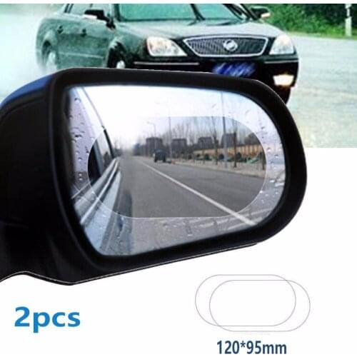 Bostar 2Pcs 14.5x10cm Car Anti Fog Rainproof Rear View Mirror Window Protective Film PET+Nano Coating #280327