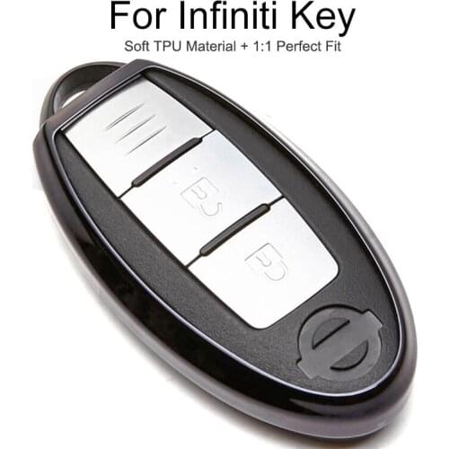 6 Colors TPU Car Key Cover Case For Infiniti QX50 G37 FX37 FX GX70 Q50 Q60 G35 G25 Q30 Key Chain Ring Shell Styling