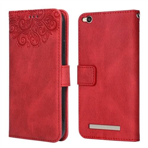 For Xiaomi Redmi 4A Flower Embossing Case Coque for Redmi 4A Wallet Flip Leather Case for Xiaomi 4A Cover