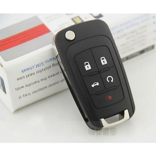 For Chevrolet Cruze Aveo Malibu Buick Excell GT XT Lacrosse Regal Flip Folding Remote Key Shell Case 5 Button Fob Key Cover