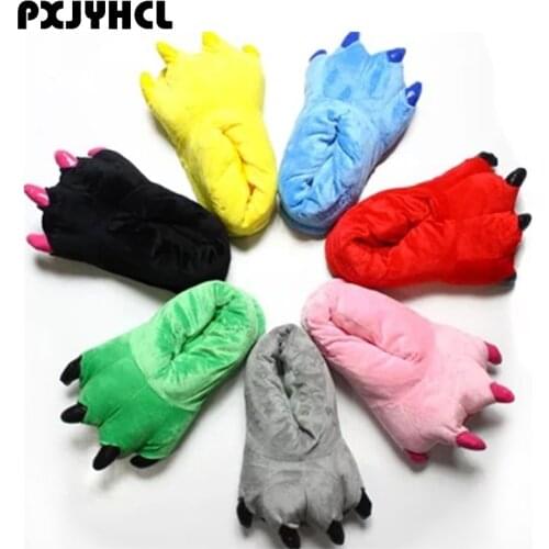 Kid Animal Kigurumi Slippers Women Anime Onesie Pajama Shoes Adult Cartoon Unicorn Stitch Winter Warm Pink Shoes For Man