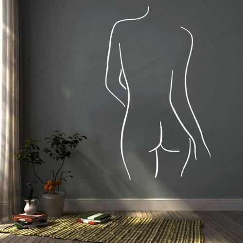 Naked Line Draw Art Wall Sticker For Home Decor Living Room Fashion Wall Decals Valentines Removable Murals Wallpoof CX1512