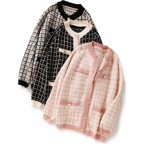 Womens Cardigan Harajuku Autumn Winter Korean Japan Retro Pink Francais V-neck Knitted Cardigan Loose Short Twist Sweater Coats