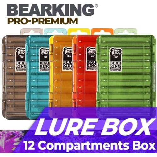 BEARKINGFishing Box 12 compartments Fishing Accessories lure Hook Boxes storage Double Sided High Strength Fishing Tackle Box