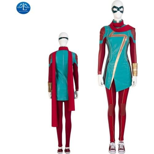 ManluYunXiao Ms Mar Vell Cosplay Costume Kamala Khan Battle Suit Green Halloween Outfit Women Custom Made