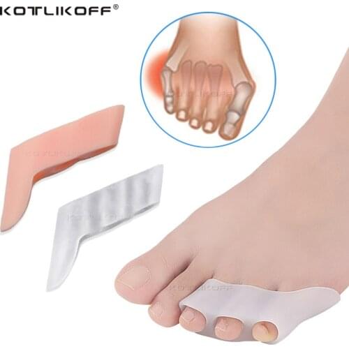KOTKIKOFF 2 pcs Three-hole Little Toe Separator Transparent Bunion Pain Relief Toe Straightener Orthopedics Protector Shoe Sole